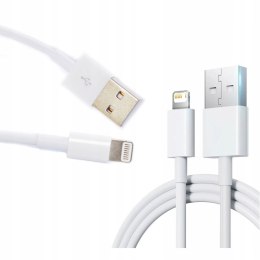 Kabel do ładowania iPhone iPad USB Lightning 1m transfer danych biały