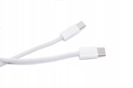 Kabel do ładowania smartfona USB-C USB-C 1m biały wytrzymały z oplotem