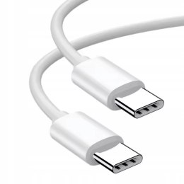 Kabel do ładowania smartfona tabletu USB-C USB-C 1m biały transfer danych
