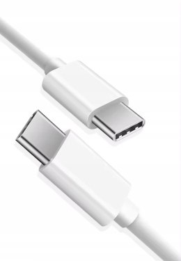 Kabel do ładowania smartfona tabletu USB-C USB-C 1m biały transfer danych