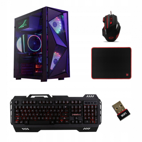 Gaming Aerocool Cosmo Tower Intel Core i7 GeForce GT 1030 16GB DDR3 512GB SSD Windows 10 Pro