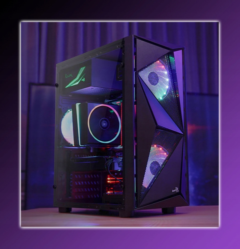 Gaming Aerocool Cosmo Tower Intel Core i7 GeForce GT 1030 16GB DDR3 512GB SSD Windows 10 Pro