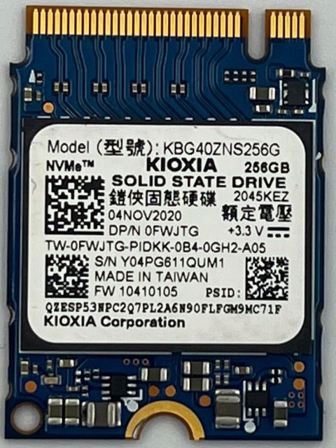 DYSK SSD KIOXIA KBG40ZNS256G 256GB NVME 2230 M.2