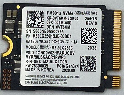 DYSK SSD SAMSUNG PM991A 256GB NVME 2230 M.2 PCIE