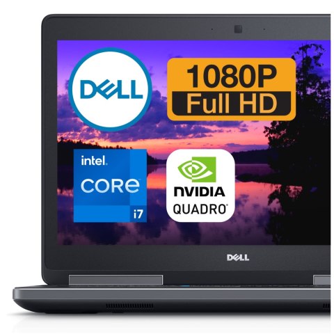 Dell Precision 7520 Intel Core i7 NVIDIA Quadro M2200M 32GB DDR4 1000GB SSD Windows 10 Pro 15.6"