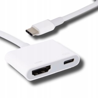 Kabel adapter przejściówka USB-C DO HDMI+USB-C 4K do laptopa smartfona
