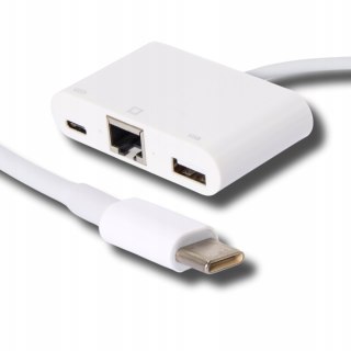 Kabel adapter przejściówka USB-C - RJ-45 LAN USB USB-C do smartfona laptopa