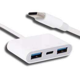 Kabel adapter przejściówka USB-C na 2x USB + USB-C do smartfona laptopa