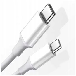 Kabel do ładowania smartfona USB-C USB-C 1m biały wytrzymały z oplotem