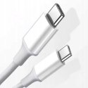 Kabel do ładowania smartfona tabletu USB-C USB-C 1m biały transfer danych