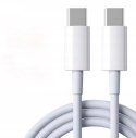 Kabel do ładowania smartfona tabletu USB-C USB-C 1m biały transfer danych