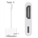 Kabel adapter przejściówka USB-C DO HDMI+USB-C 4K do laptopa smartfona