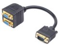 Adapter VGA Gembird rozdzielacz 2x VGA 20cm czarny praktyczny