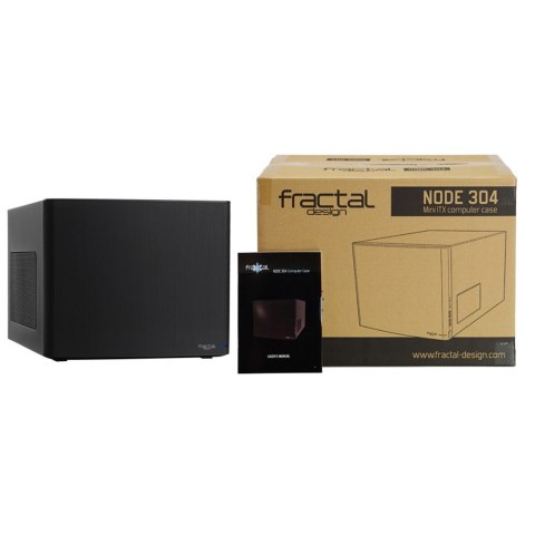 Obudowa Fractal Design FD-CA-NODE-304-BL czarna mini ITX cube case z wentylatorem 14 cm