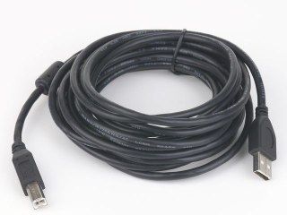 Kabel USB 2.0 AB AM-BM 1.8m czarny z pierścieniem ferrytowym