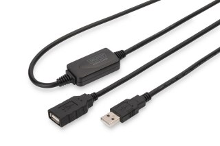 Kabel przedłużający USB 2.0 10m aktywny czarny zainstaluj w łatwy sposób