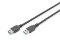 Kabel USB 3.1 Gen.1 przedłużacz 1,8m męski żeński czarny