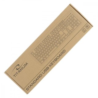 Klawiatura Titanum TK101 USB przewodowa standardowa czarna ergonomiczna
