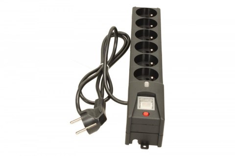 Listwa przeciwprzepięciowa Lestar LX 610 6 gniazd 1.5m czarna