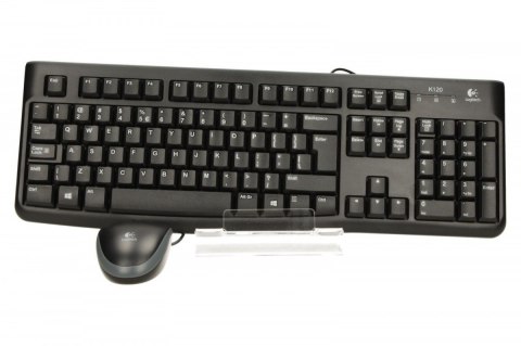 Logitech MK120 klawiatura i mysz przewodowy zestaw USB wytrzymały elegancki