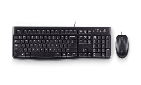 Logitech MK120 klawiatura i mysz przewodowy zestaw USB wytrzymały elegancki