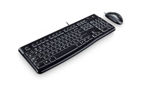 Logitech MK120 klawiatura i mysz przewodowy zestaw USB wytrzymały elegancki