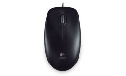 Mysz Logitech B100 optyczna przewodowa czarna dla biura