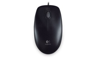 Mysz Logitech B100 optyczna przewodowa czarna dla biura