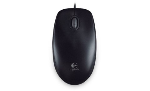 Mysz Logitech B100 optyczna przewodowa czarna dla biura