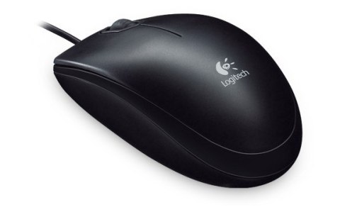 Mysz Logitech B100 optyczna przewodowa czarna dla biura