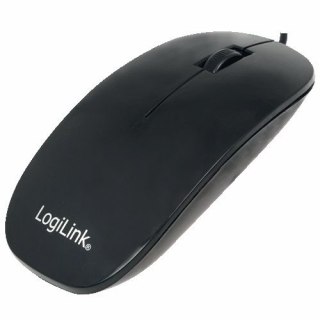 LogiLink Płaska mysz optyczna USB czarna biurowa z 3 przyciskami