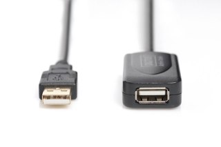 Przedłużacz USB 2.0 5m aktywny czarny Typ A do komputera Plug&Play