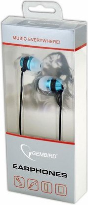 Słuchawki douszne Gembird niebieskie z mikrofonem stereo metalowe