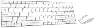 Klawiatura bezprzewodowa Esperanza Liberty SK122W slim z myszką USB biały