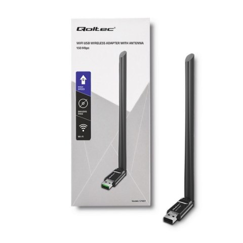 Adapter Wi Fi USB Qoltec 24GHz bezprzewodowy z anteną 5dBi