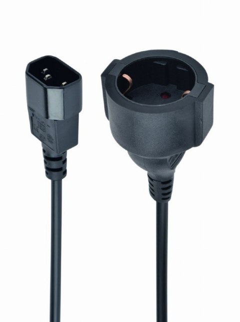Adapter Gembird IEC320 C14 Schuko 15cm czarny zasilający kabel UPS