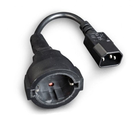 Adapter Gembird IEC320 C14 Schuko 15cm czarny zasilający kabel UPS