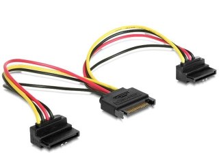 Kabel SATA zasilający 15cm męski 2x żeński kątowy komputerowy Gembird