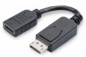 Kabel adapter DisplayPort HDMI 15cm FHD z zatrzaskiem czarny