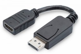 Kabel adapter DisplayPort HDMI 15cm FHD z zatrzaskiem czarny
