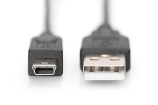 Kabel USB 2.0 Digitus HighSpeed A miniUSB B 1m czarny