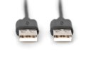 Kabel USB 2.0 A/A M/M 1m czarny do komputerów Kabel USB 2.0 A/A M/M 1m czarny do komputerów