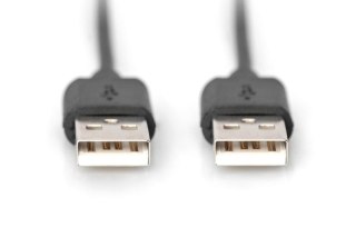 Kabel USB 2.0 A/A M/M 1m czarny do komputerów