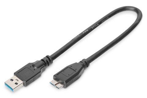 Kabel USB 3.1 Gen.1 Digitus A-microUSB B 0.25m czarny SuperSpeed