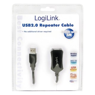 Kabel przedłużacz USB 2.0 5m LogiLink wydajny z Repeaterem
