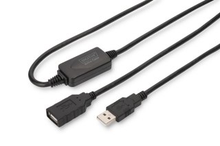 Kabel przedłużający USB 2.0 15m aktywny A do A czarny Plug&Play