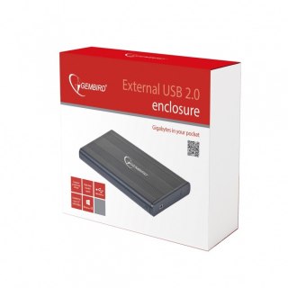 Obudowa Gembird HDD 2.5'' SATA aluminium czarna przenośna