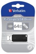 Pendrive Verbatim PinStripe 64GB czarny szybki USB 2.0