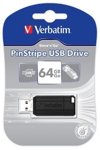 Pendrive Verbatim PinStripe 64GB czarny szybki USB 2.0