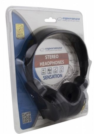 Słuchawki audio stereo Esperanza EH148K czarne z regulacją głośności